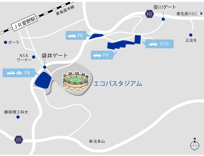 自動車で行く